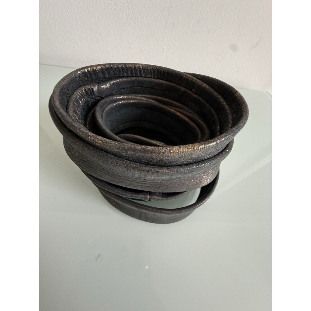 ADA Handbags Metallic Bronze Sculptural Spiral Shoulder Bag Unique Art Purse